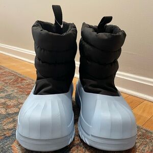 Adidas Black and Light Blue Moon Boots